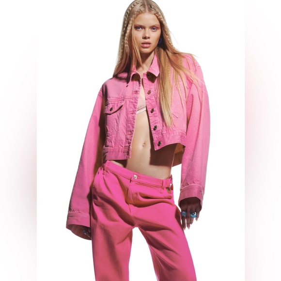 Zara pink jeans with heart ring valentines collection - Picture 5 of 12